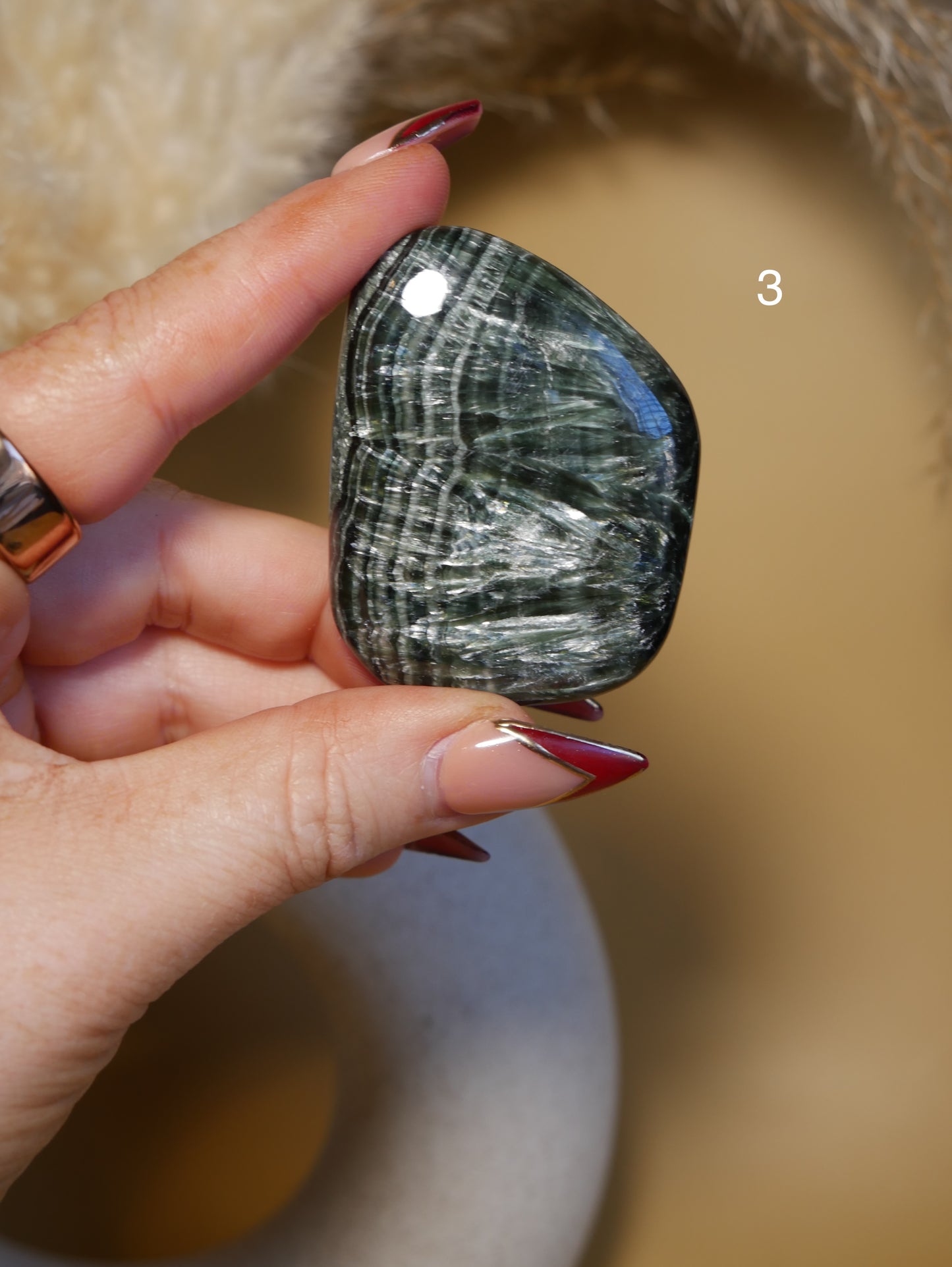 Seraphinite Polished Palm Stones [various]