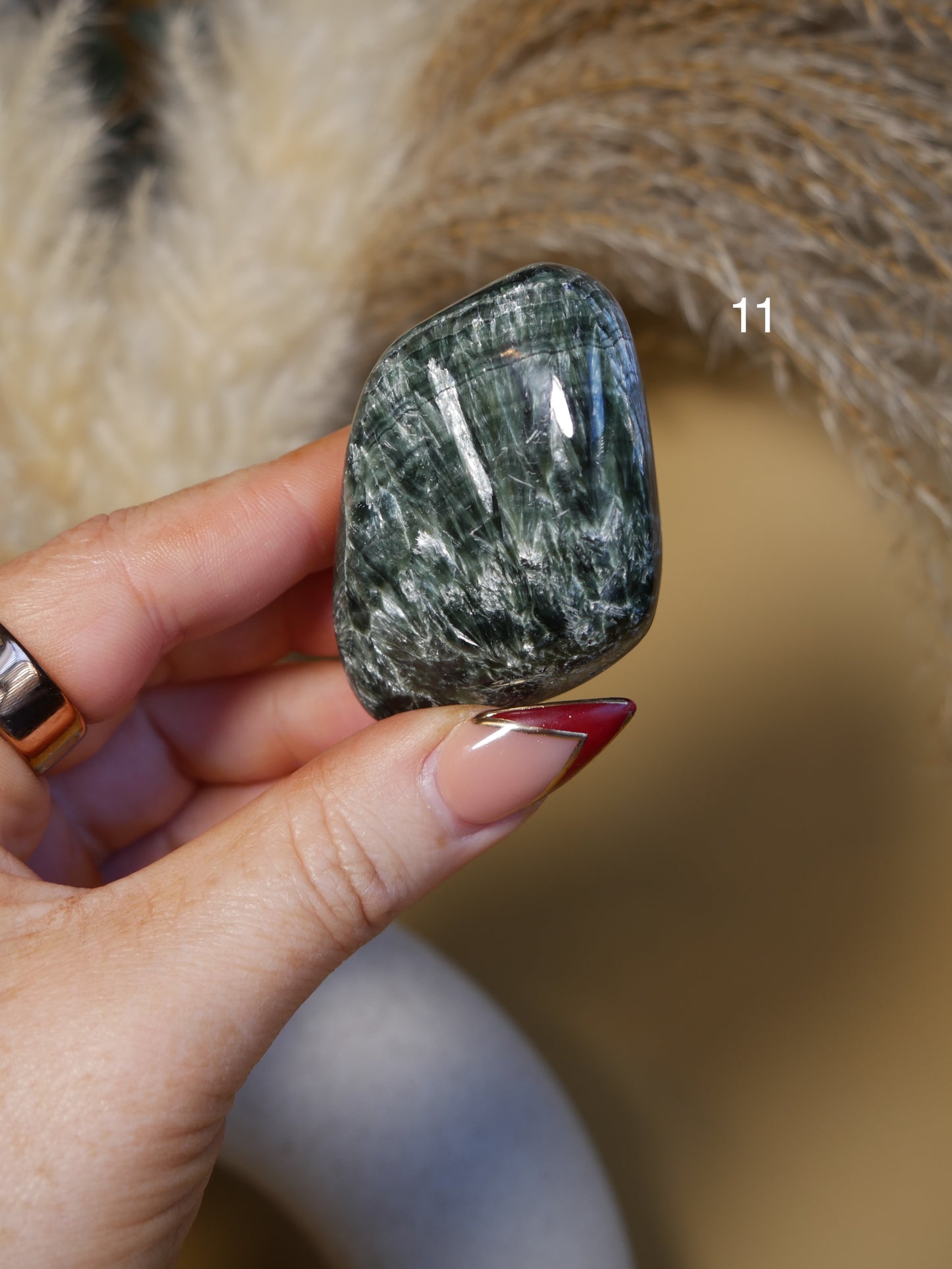 Seraphinite Polished Palm Stones [various]