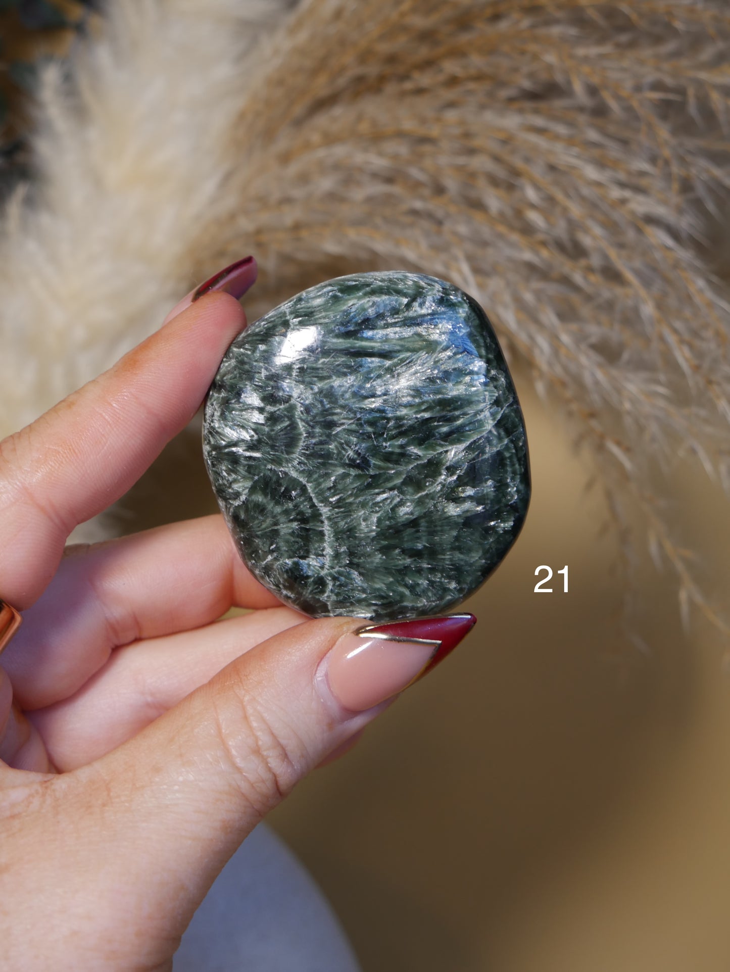 Seraphinite Polished Palm Stones [various]