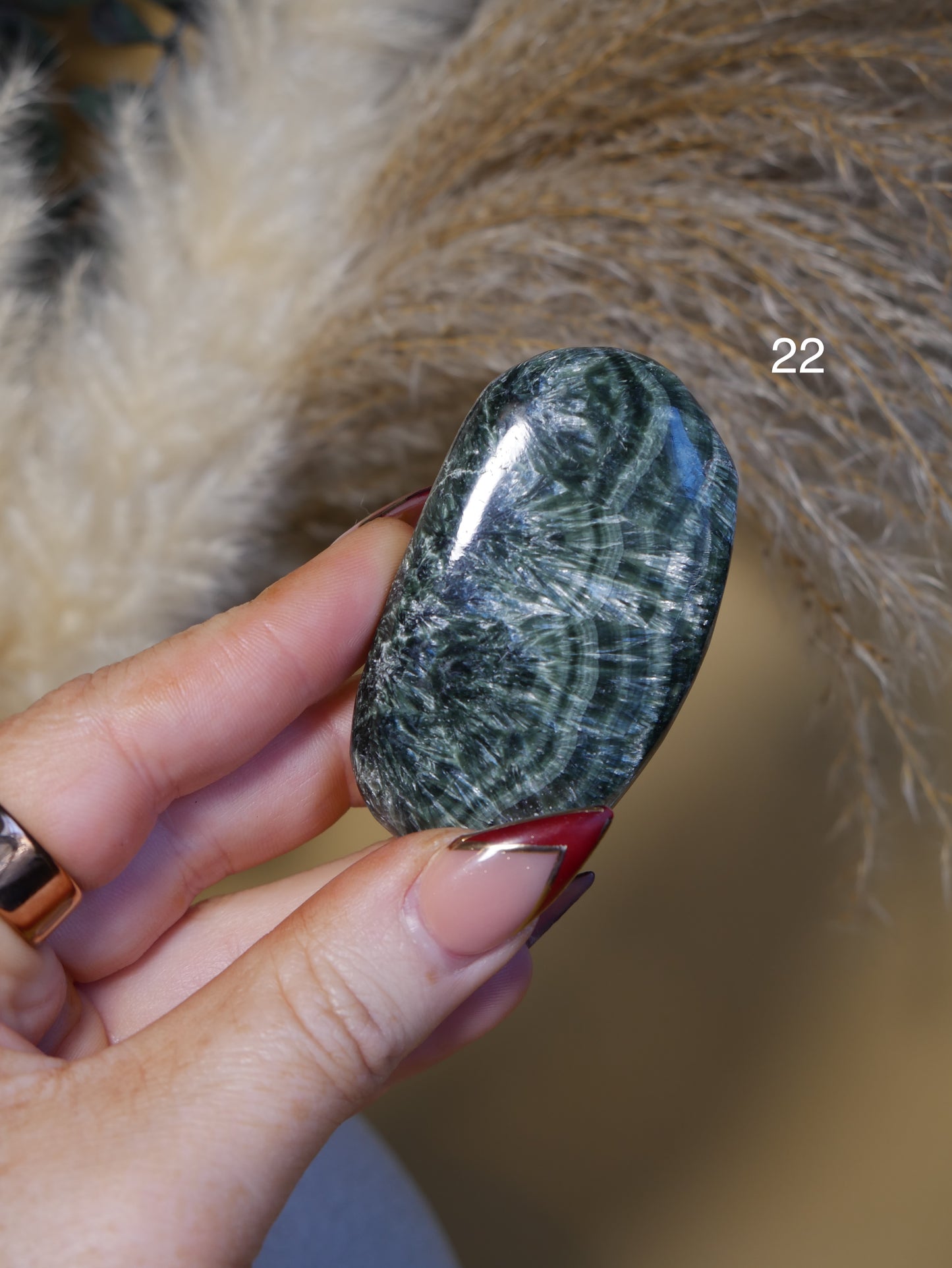 Seraphinite Polished Palm Stones [various]