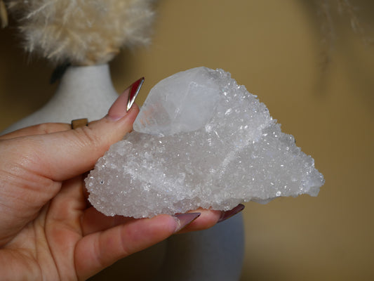 Diamond Apophyllite on Calcite #17