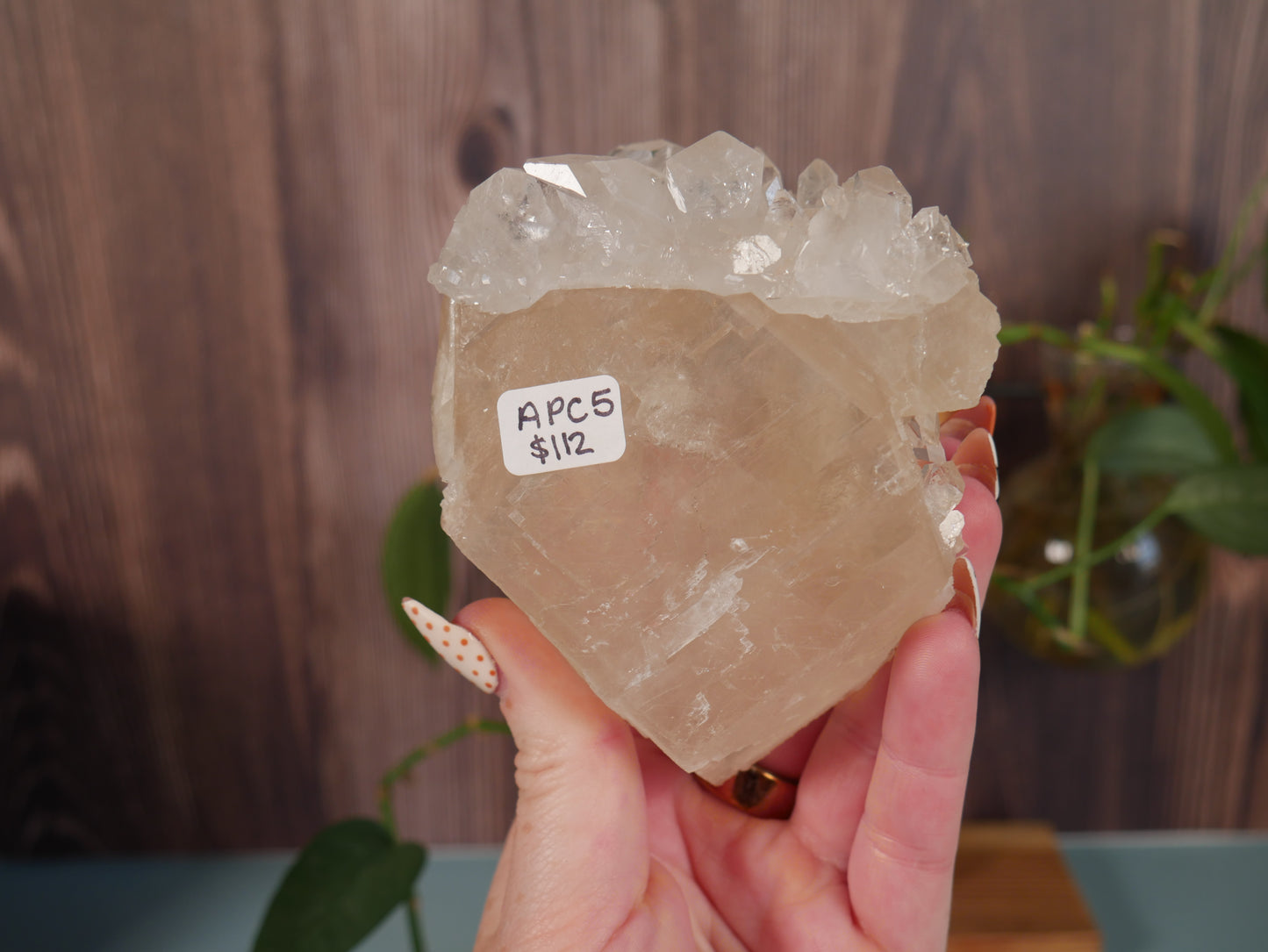 Apophyllite-Coated Calcite Cake Slice