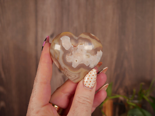 Flower Agate Heart #1