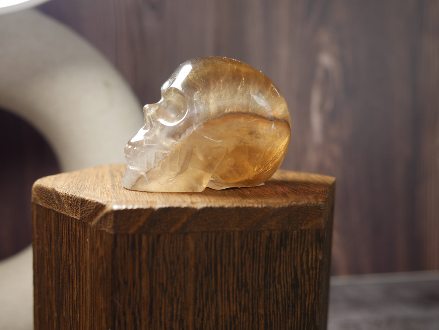 Yellow Fluorite Skull