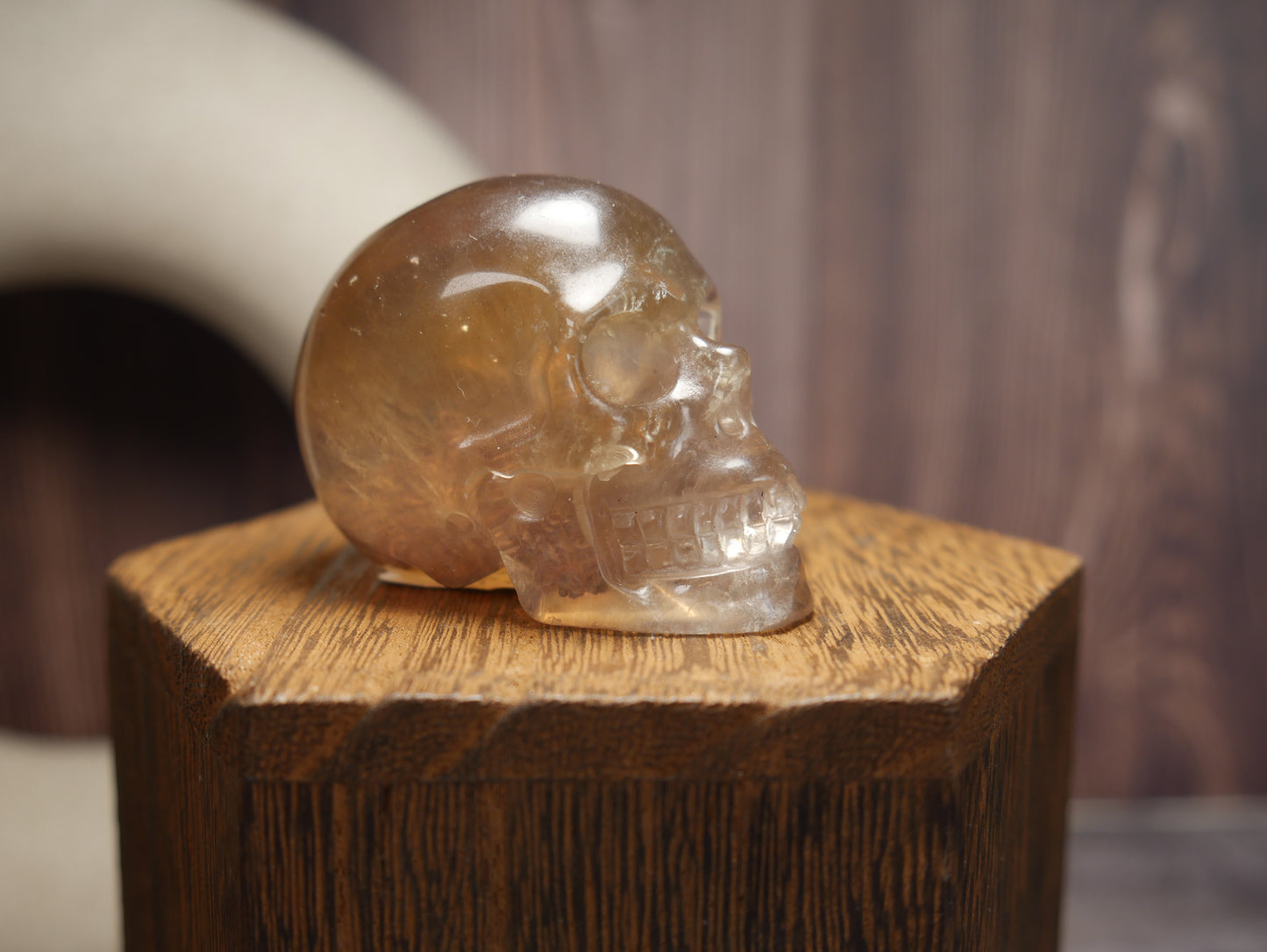 Yellow Fluorite Skull