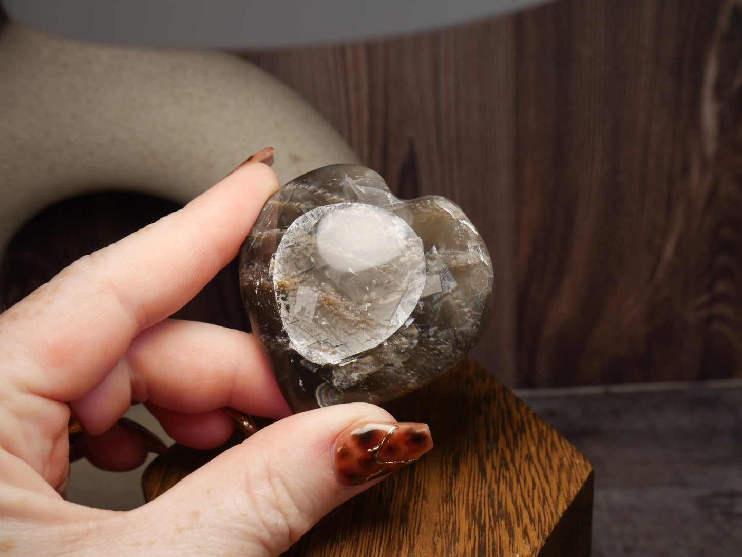 Black Moonstone Heart