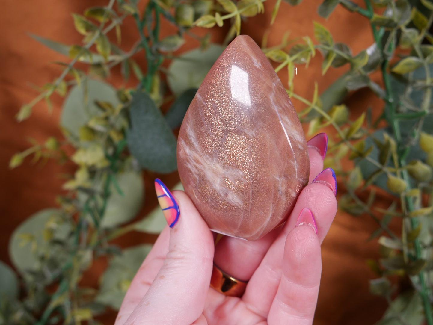Peach Moonstone with Sunstone Flame [various]