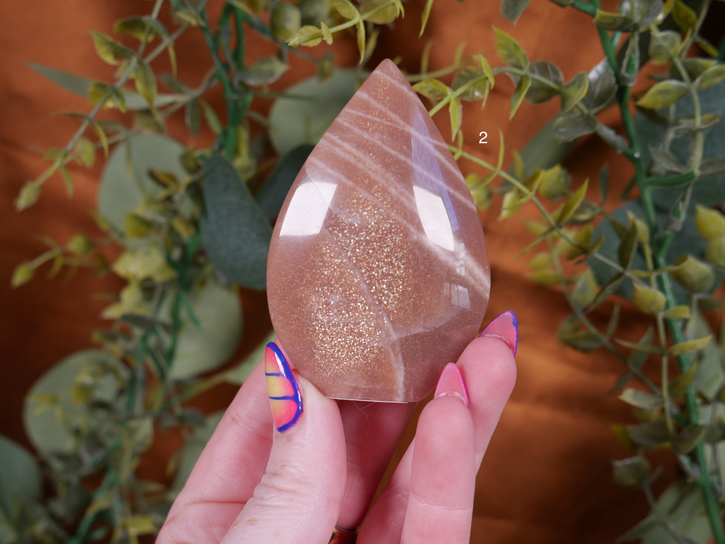 Peach Moonstone with Sunstone Flame [various]