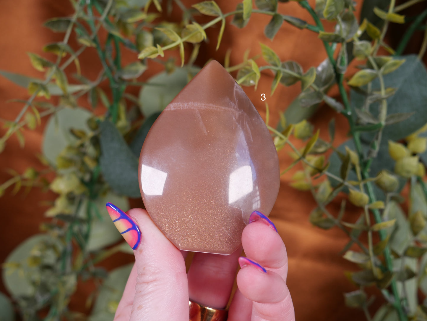 Peach Moonstone with Sunstone Flame [various]