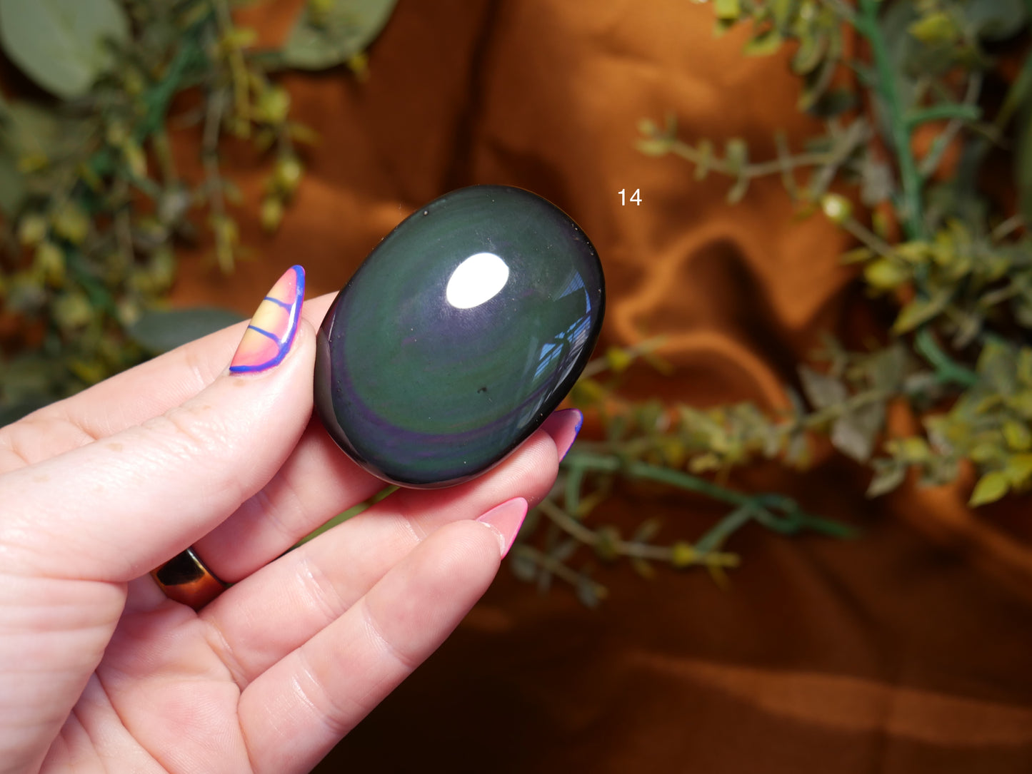 Rainbow Obsidian Palm Stone [various]