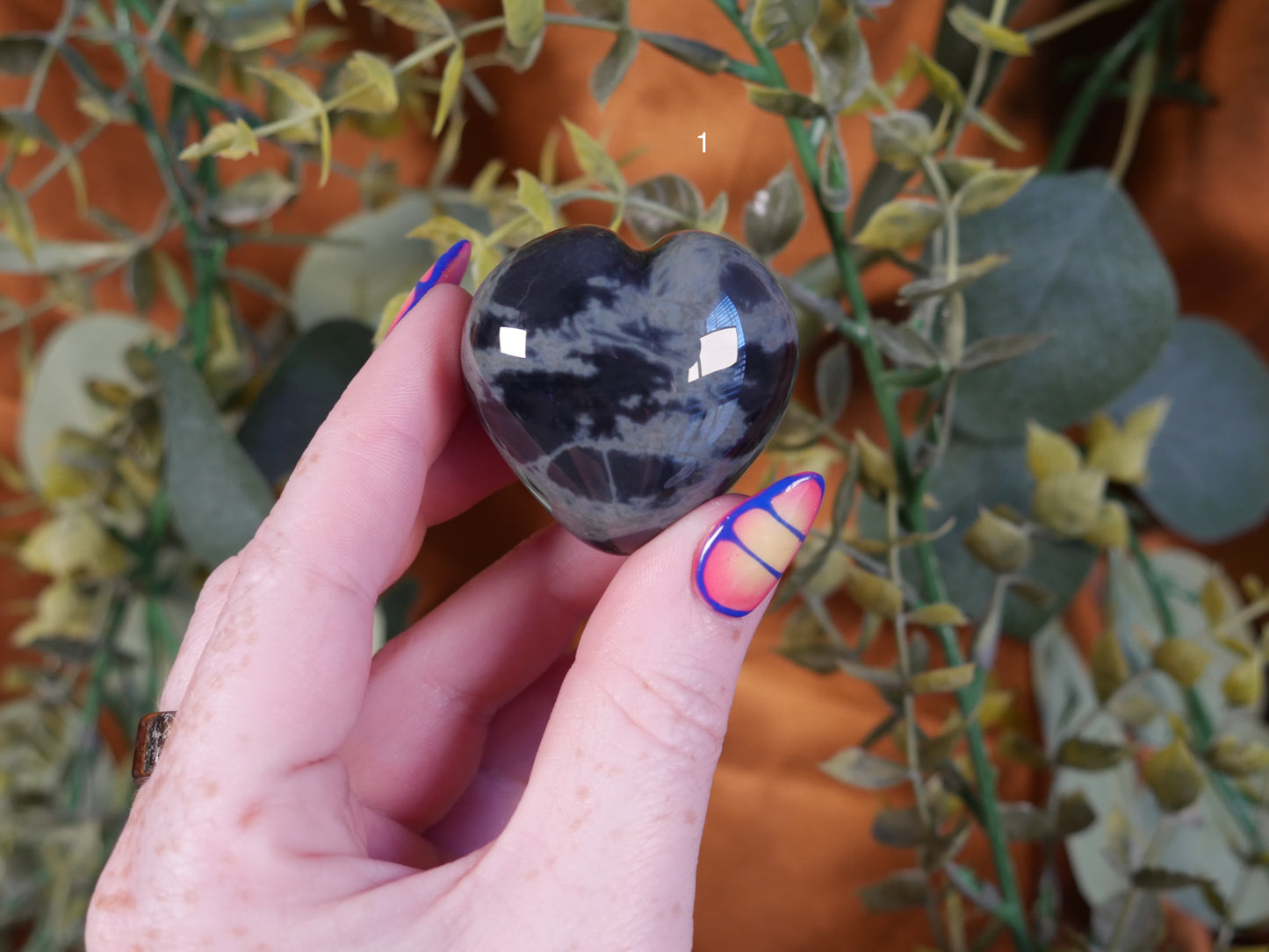 Spiderweb Obsidian Puffy Heart [various]