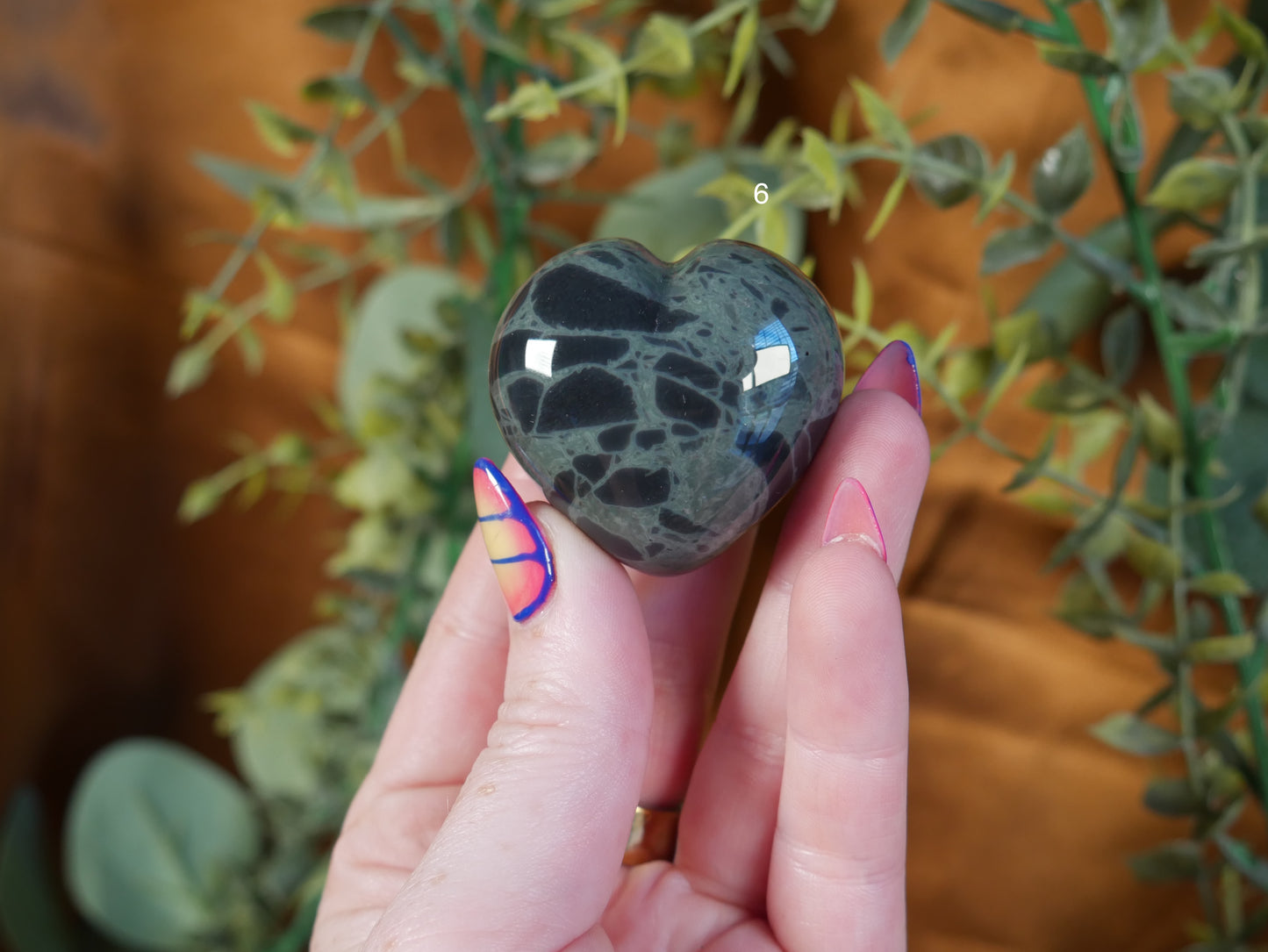 Spiderweb Obsidian Puffy Heart [various]