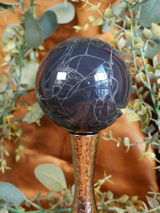 XL Spiderweb Obsidian Sphere
