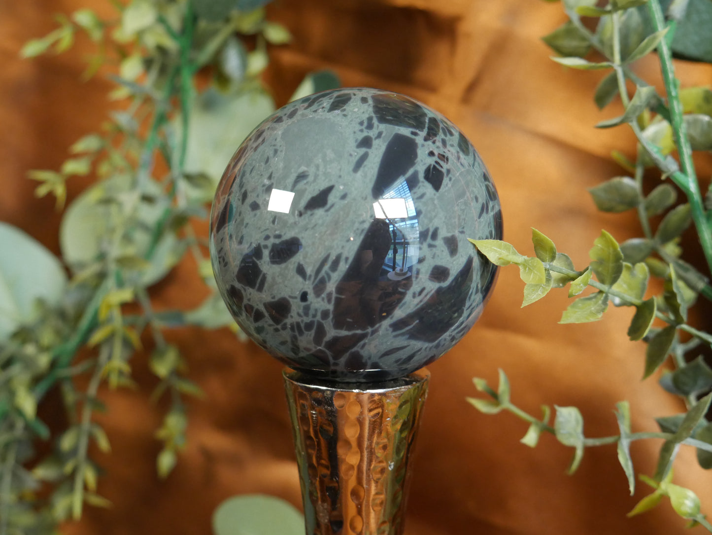 Spiderweb Obsidian Sphere #4