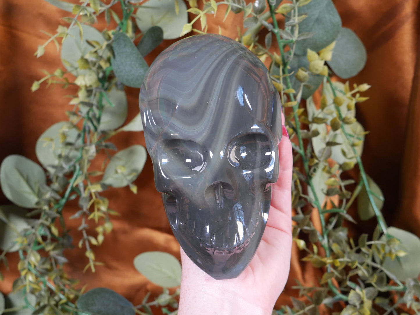 Platinum Obsidian Skull
