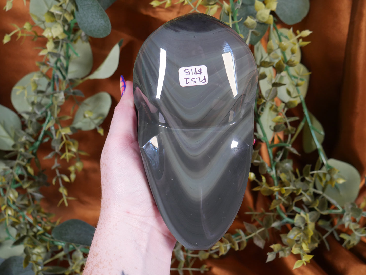 Platinum Obsidian Skull