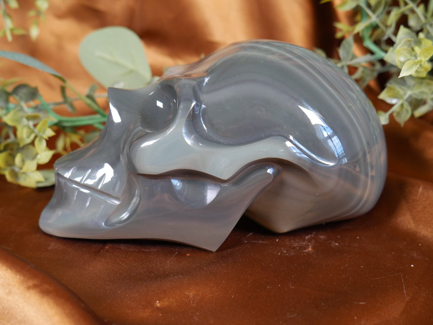 Platinum Obsidian Skull