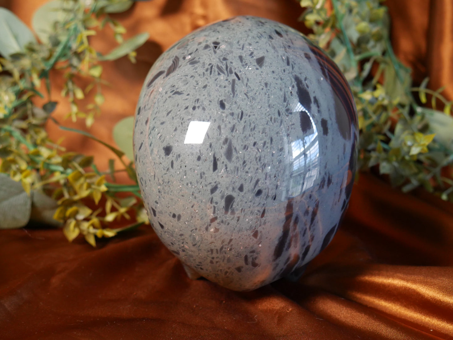 XL Spiderweb Obsidian Skull - Human Sized *RARE*