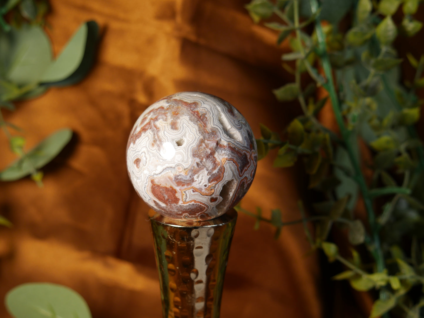Crazy Lace Agate Sphere #3