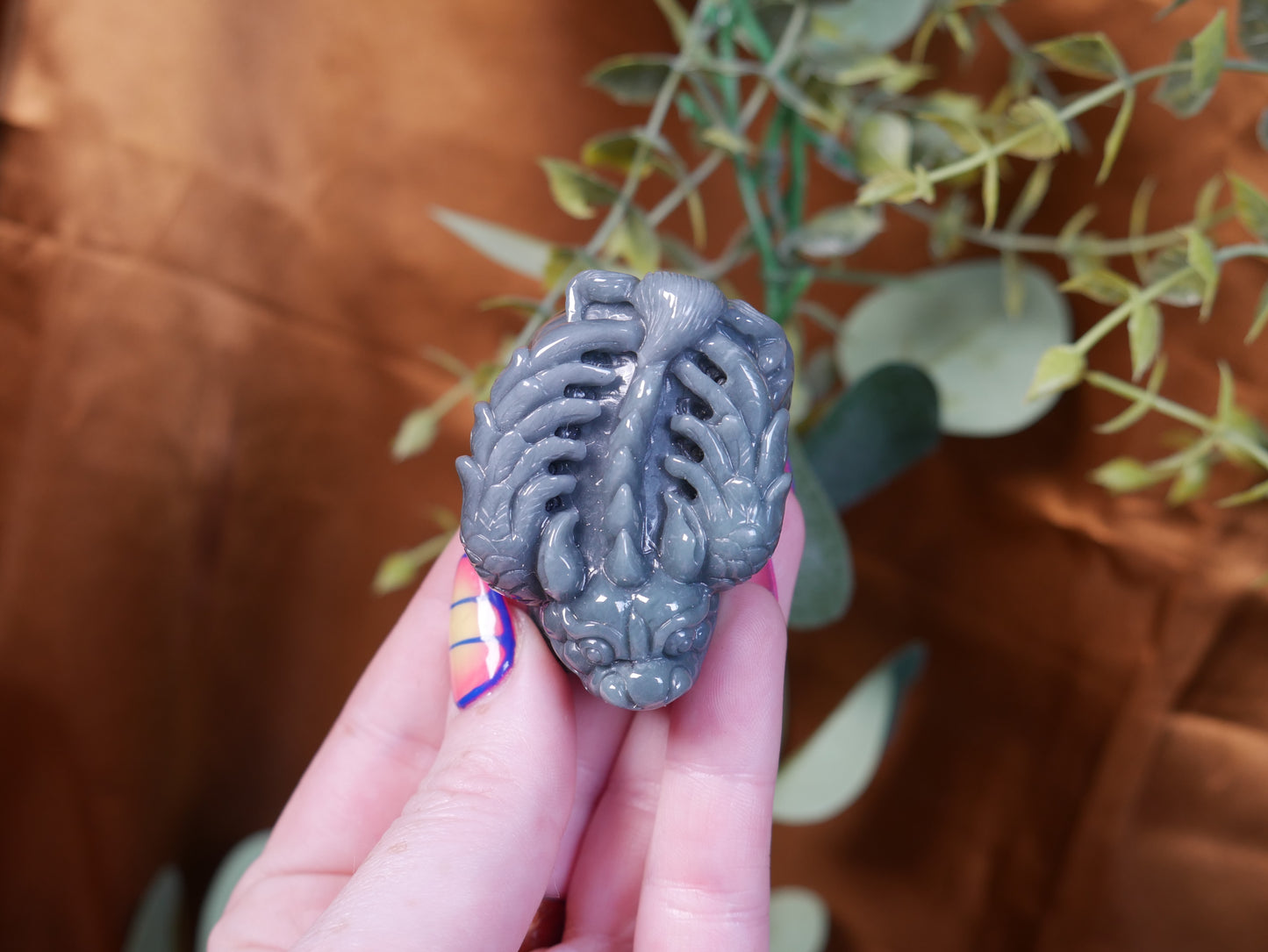 Burma Jade Dragon Turtle - Dark