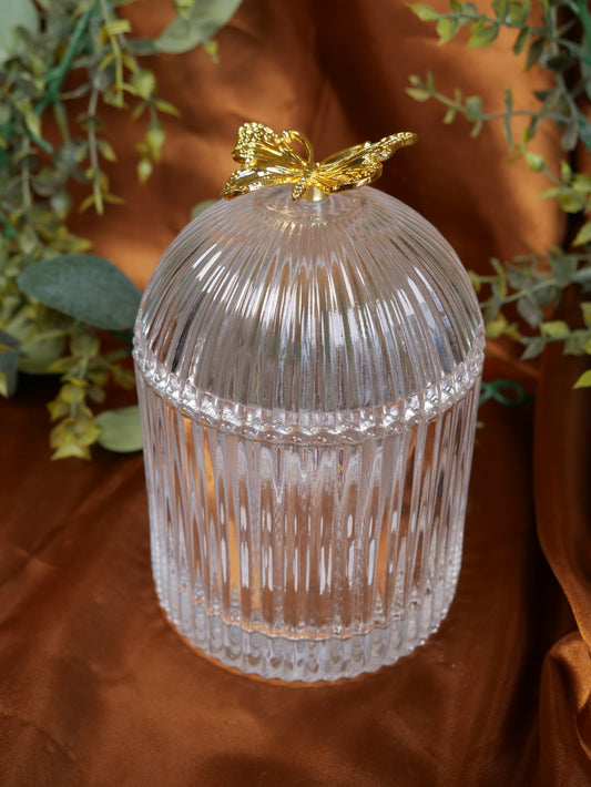 Gold Top Butterfly Vessel - Choose Your Own Candle Scent