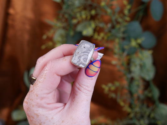 Crazy Lace Agate Ring [adjustable]