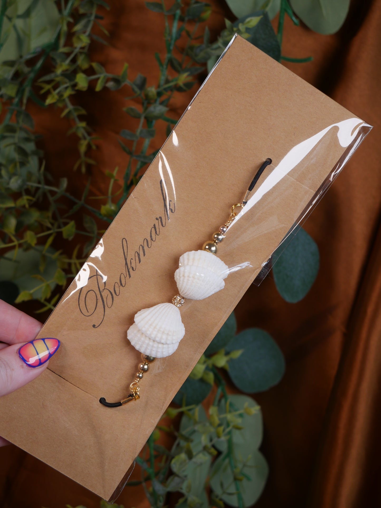 White Seashell Stretchy Bookmark - Crystal Compass Co.