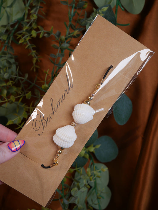 White Seashell Stretchy Bookmark - Crystal Compass Co.