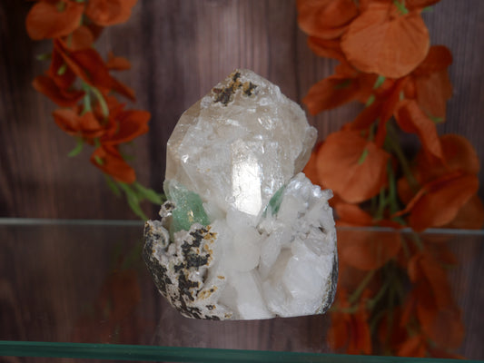 Calcite, Apophyllite & Stilbite Cutbase #5