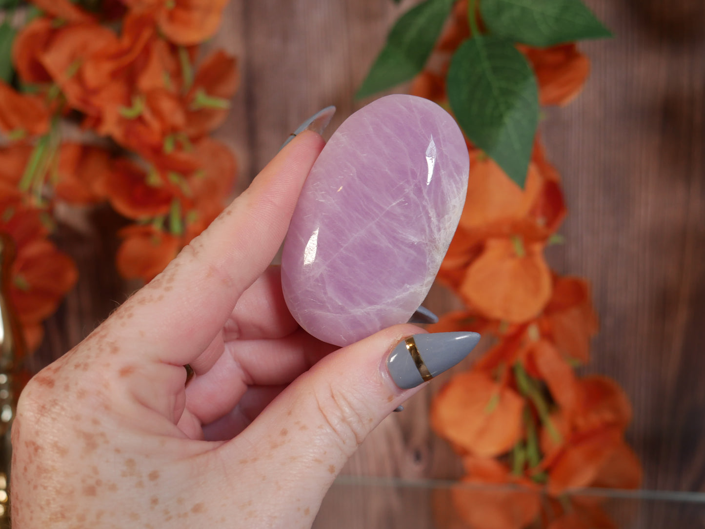 Kunzite Palm Stone #5