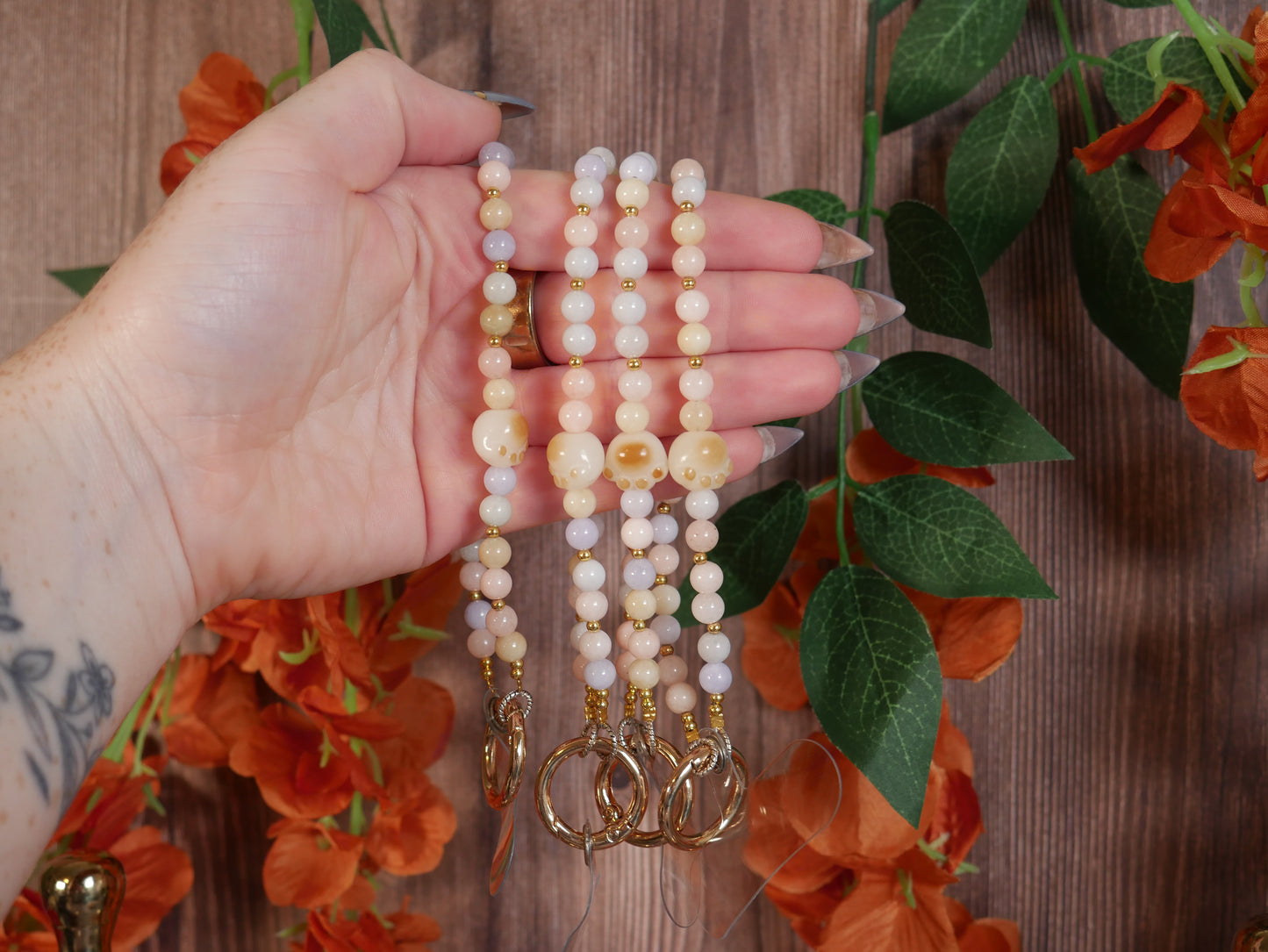 Morganite Pet Paw Phone Chain