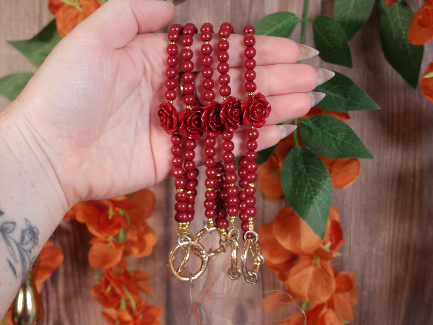 Cinnabar Rose Phone Chain