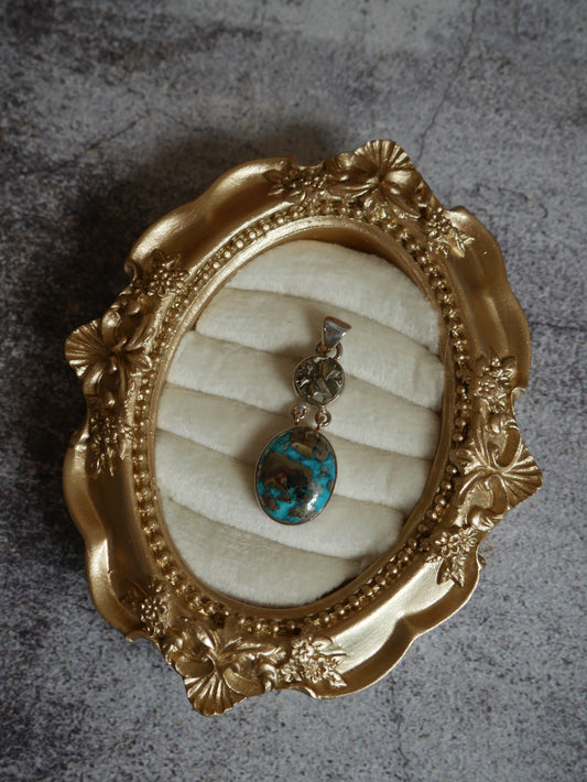 Persian Turquoise & Pyrite Pendant