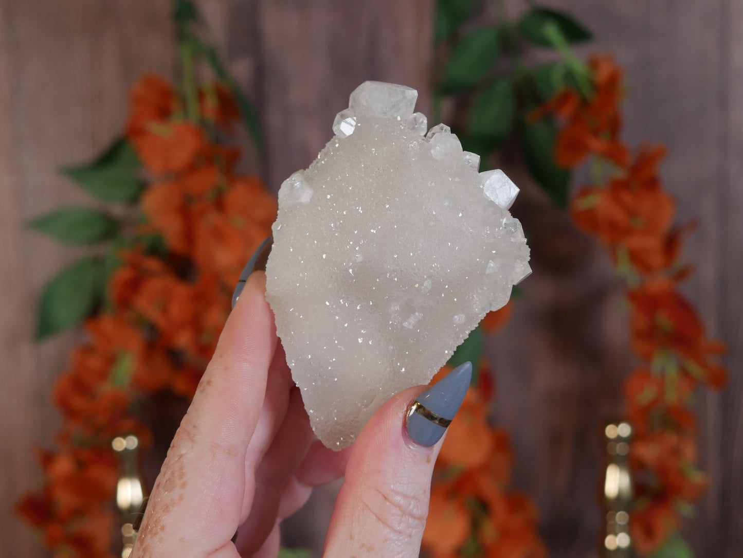 Diamond Apophyllite-Coated Calcite Chunk #1
