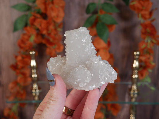 Diamond Apophyllite-Coated Calcite Crust and Core #3