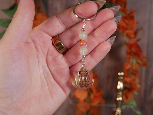 Pink & Green Frog Keychain