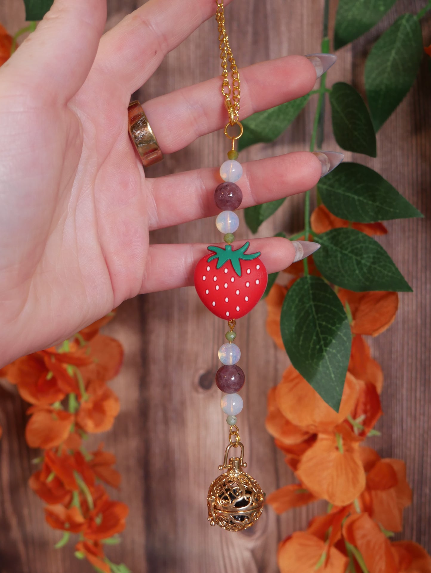 Strawberry Car Mirror Decor
