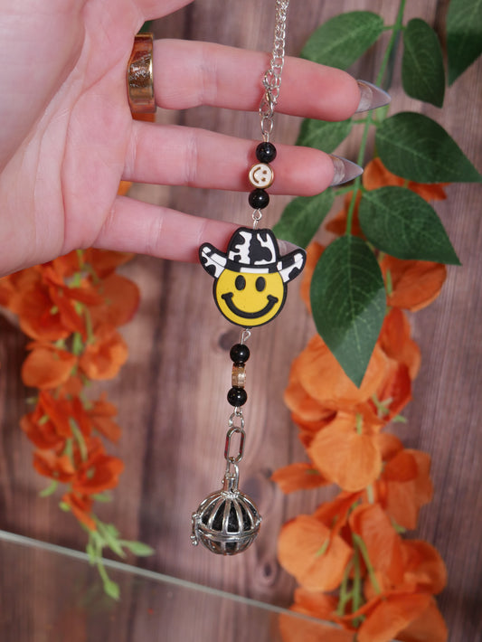 Smiley Cowboy Car Mirror Decor
