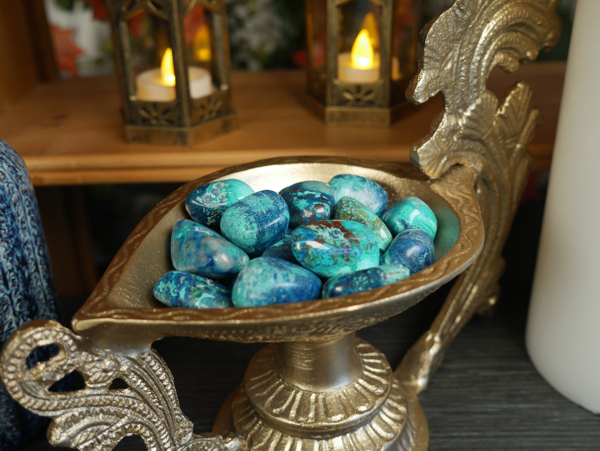 Chrysocolla & Shattuckite Tumble