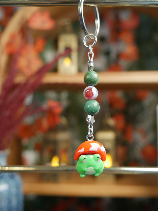 Mushroom Frog Keychain