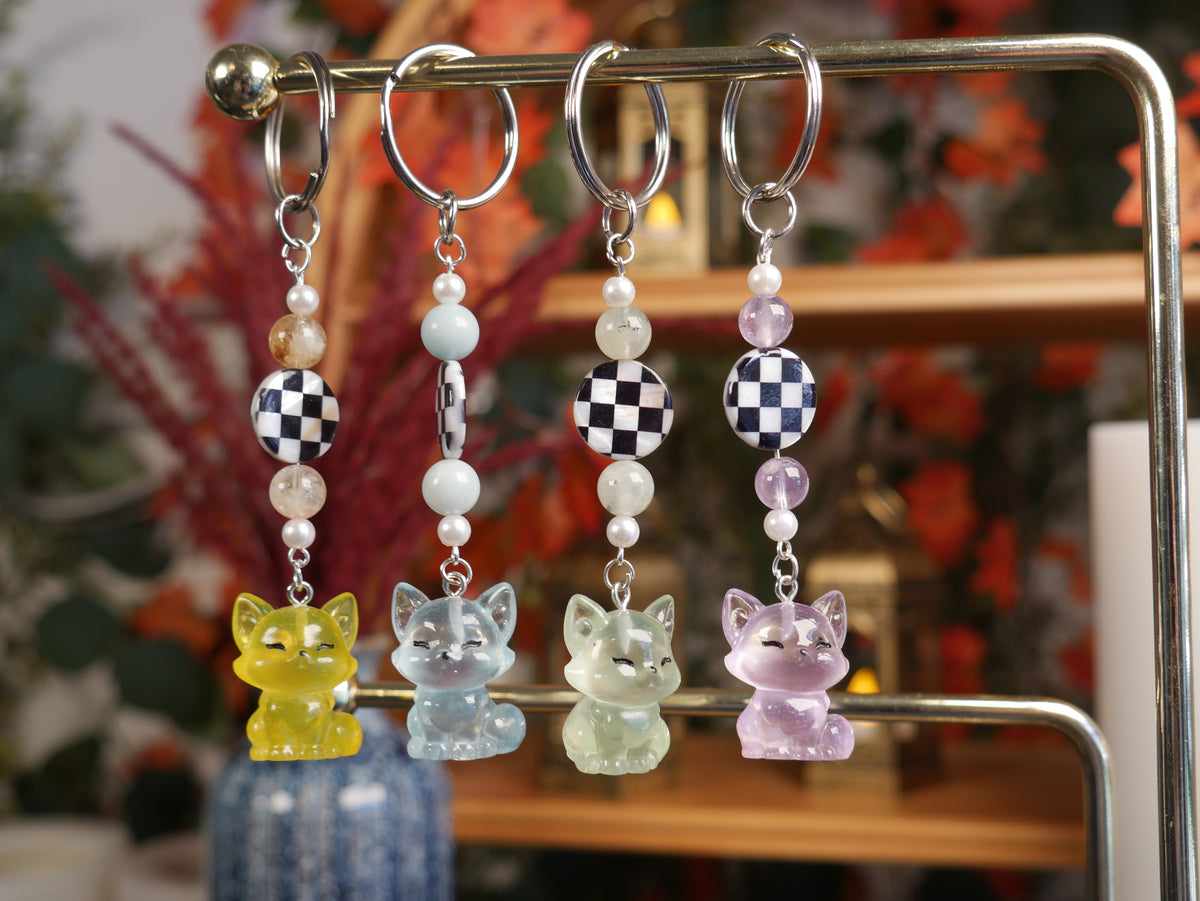 Checkered Fox Keychain