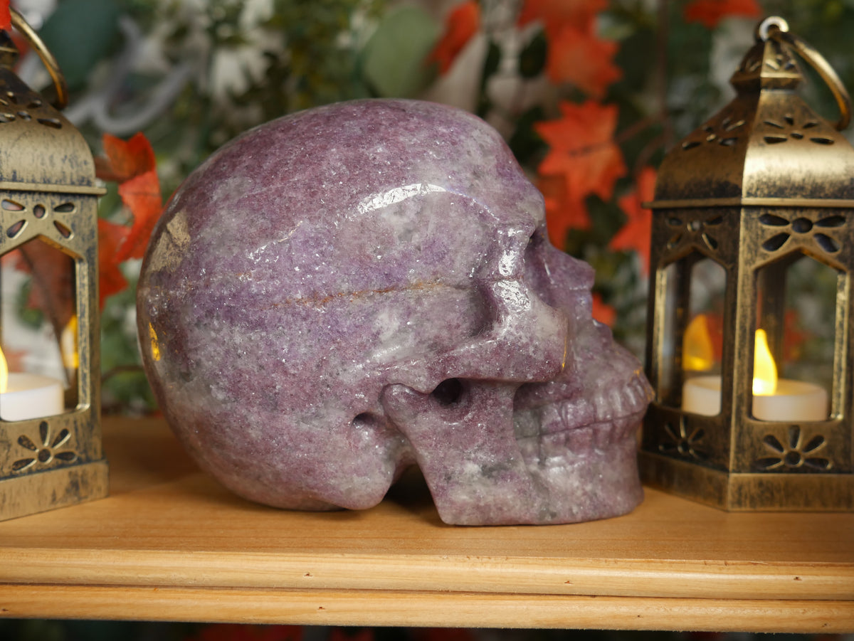 Lepidolite Skull