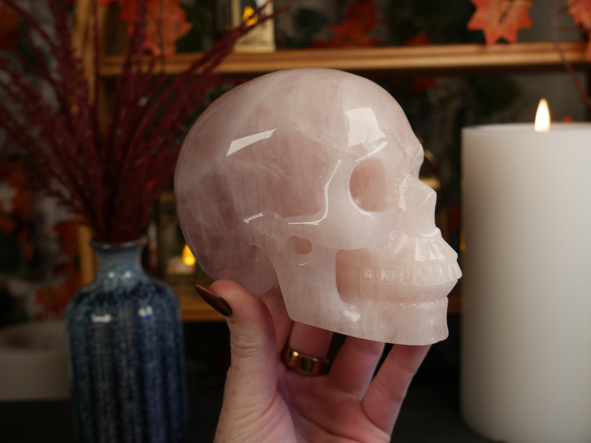 Rose Quartz Skull