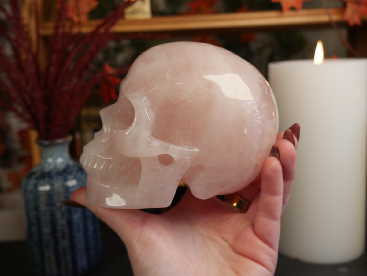 Rose Quartz Skull