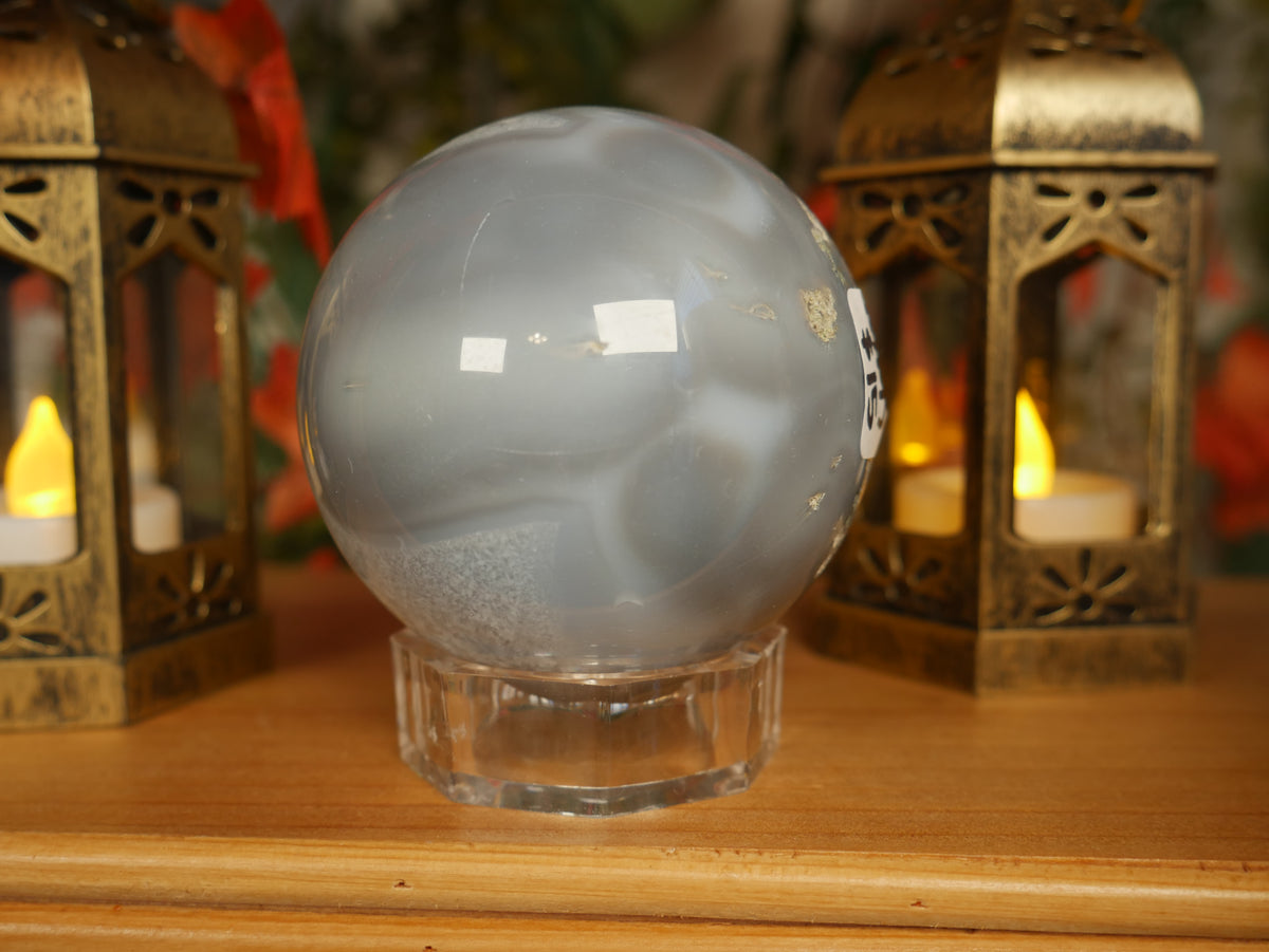 Blue Agate & Quartz Sphere