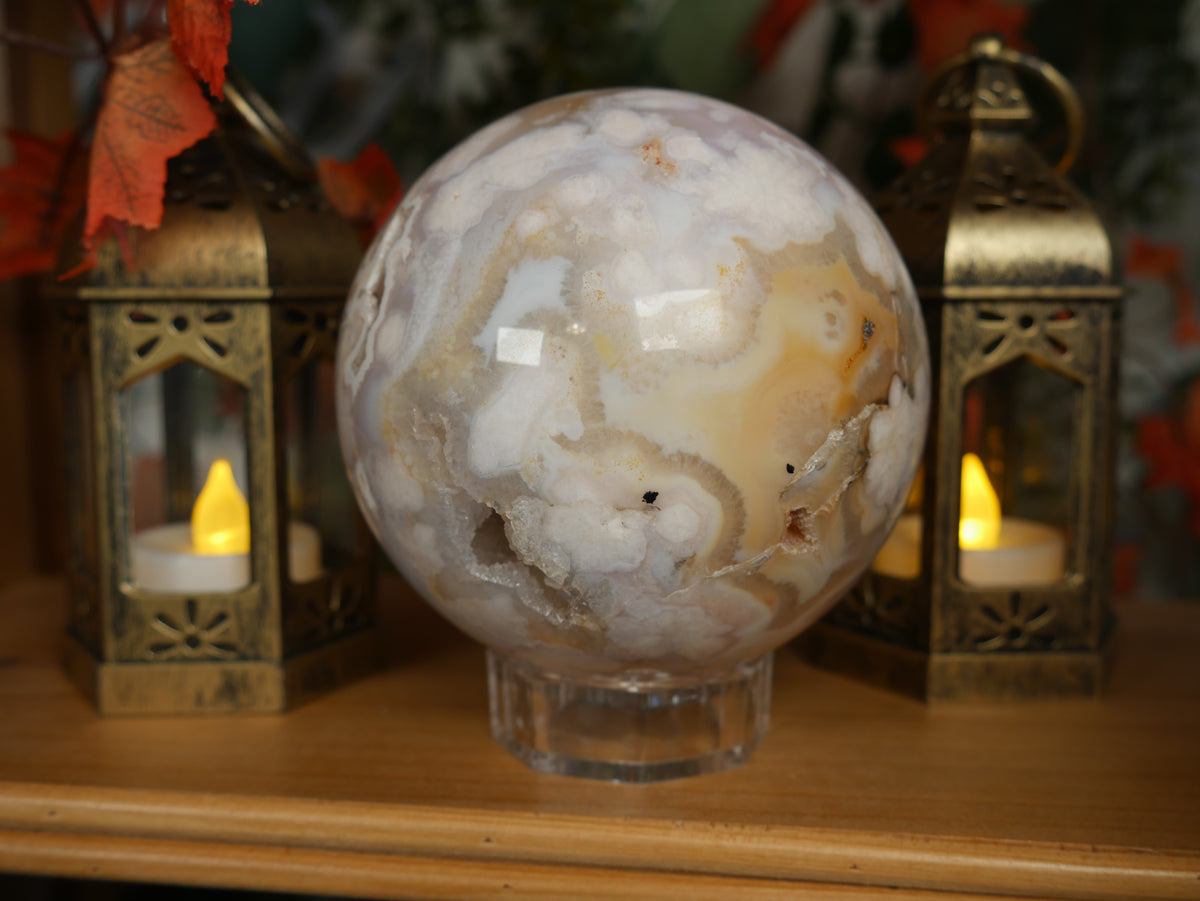 Blue Flower Agate Sphere