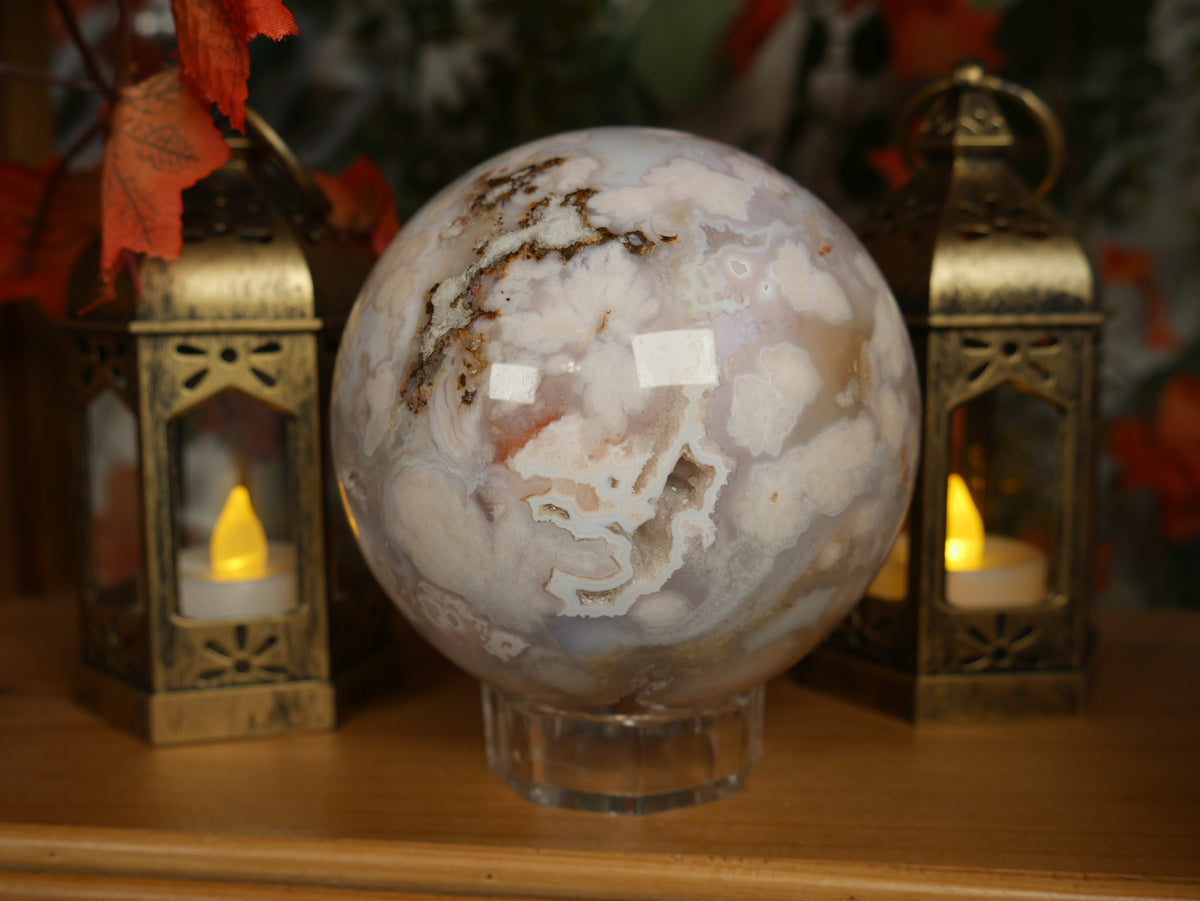 Blue Flower Agate Sphere