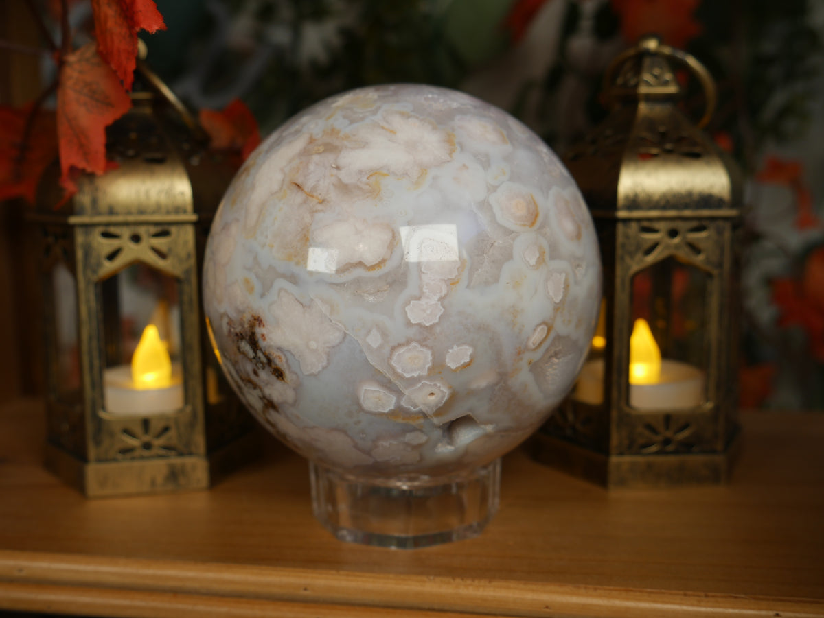 Blue Flower Agate Sphere