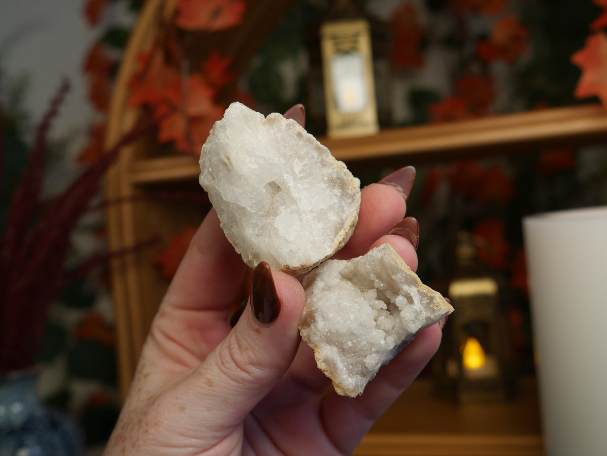 Quartz Geode Pair
