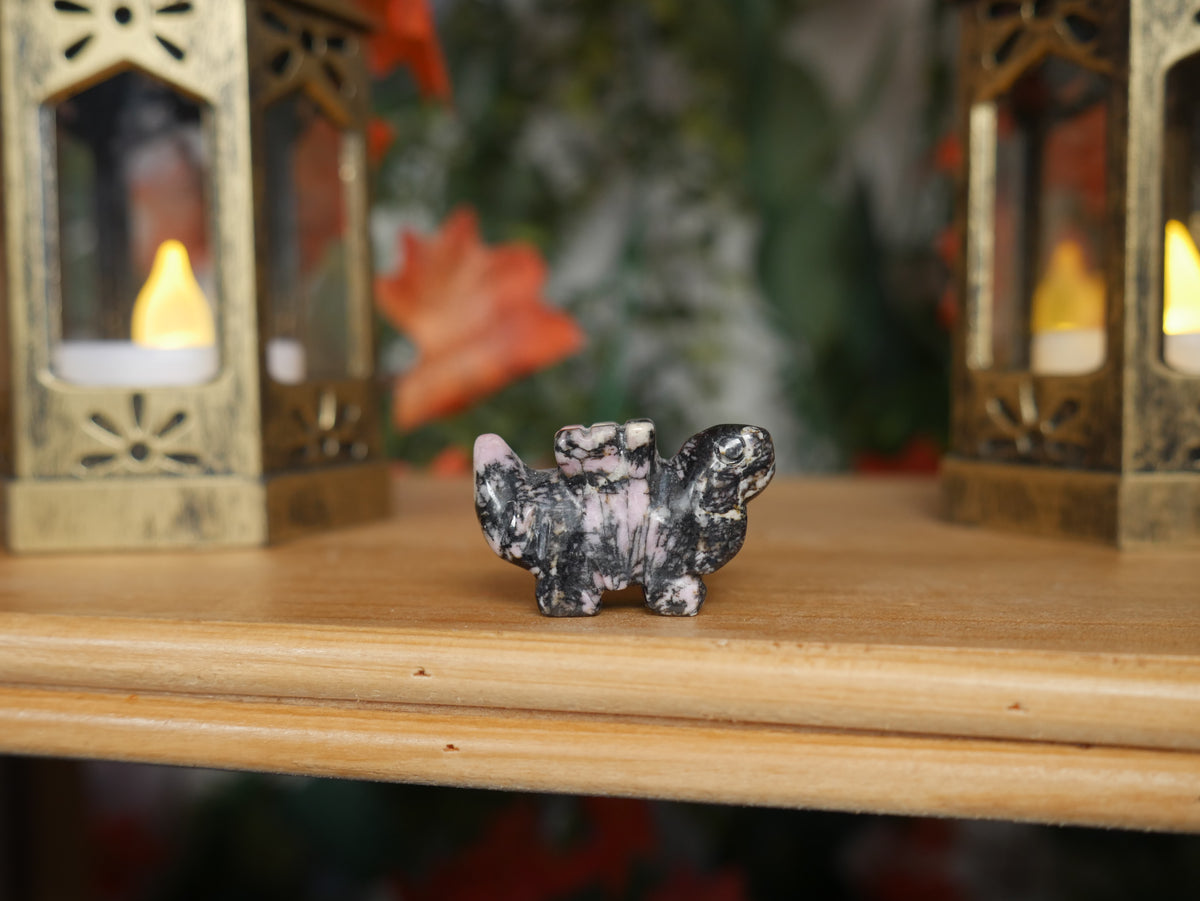 Mini Rhodonite Dinosaur